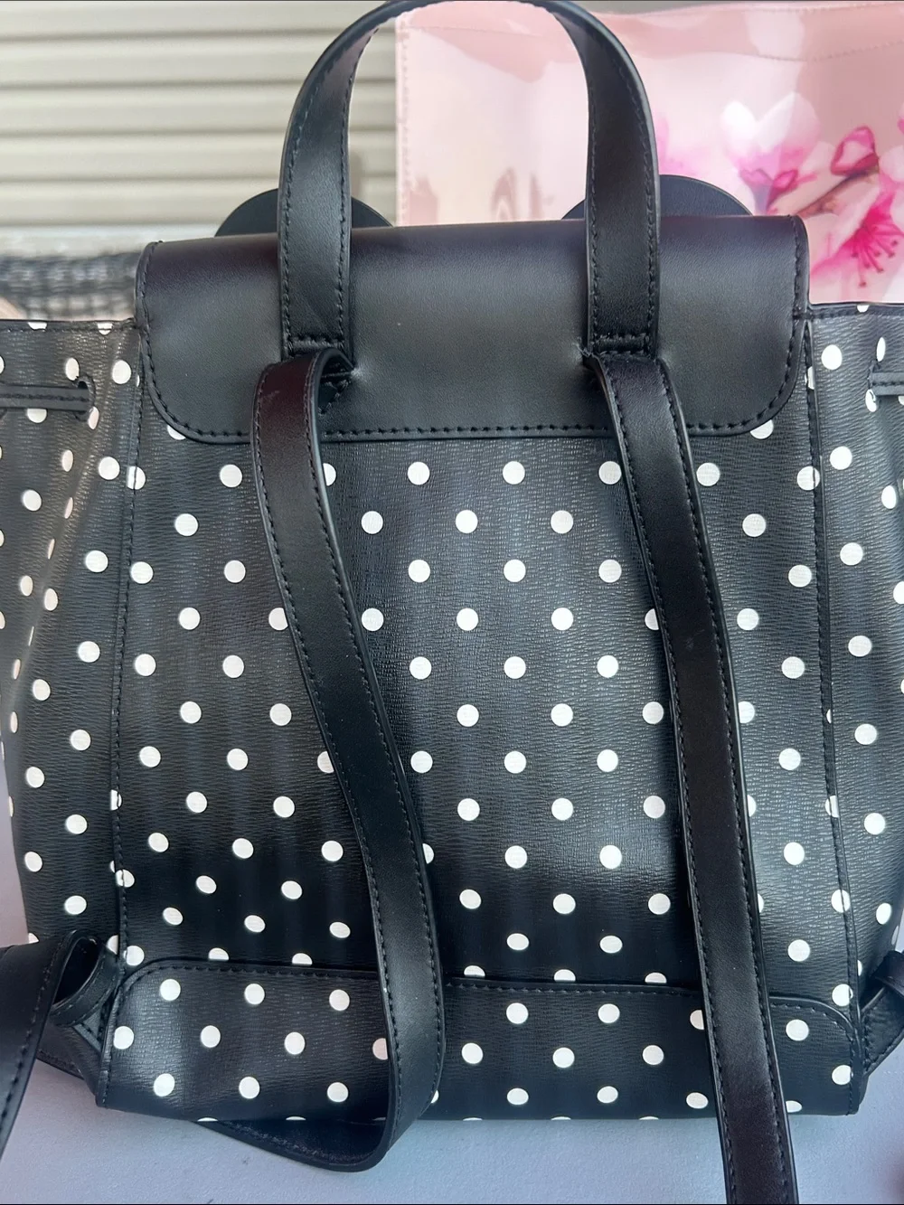 Kate Spade New York Minnie Mouse Polka Dot Backpack Disney Black White Red